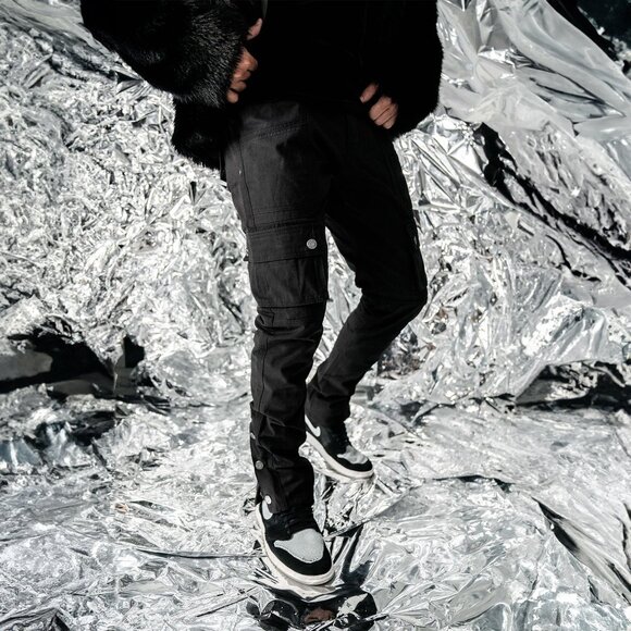 AKINGS Canvas Cargo Snap Pants - Picture 1 of 8